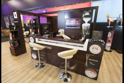 Nespresso is one of several brands to have a concession in the shop